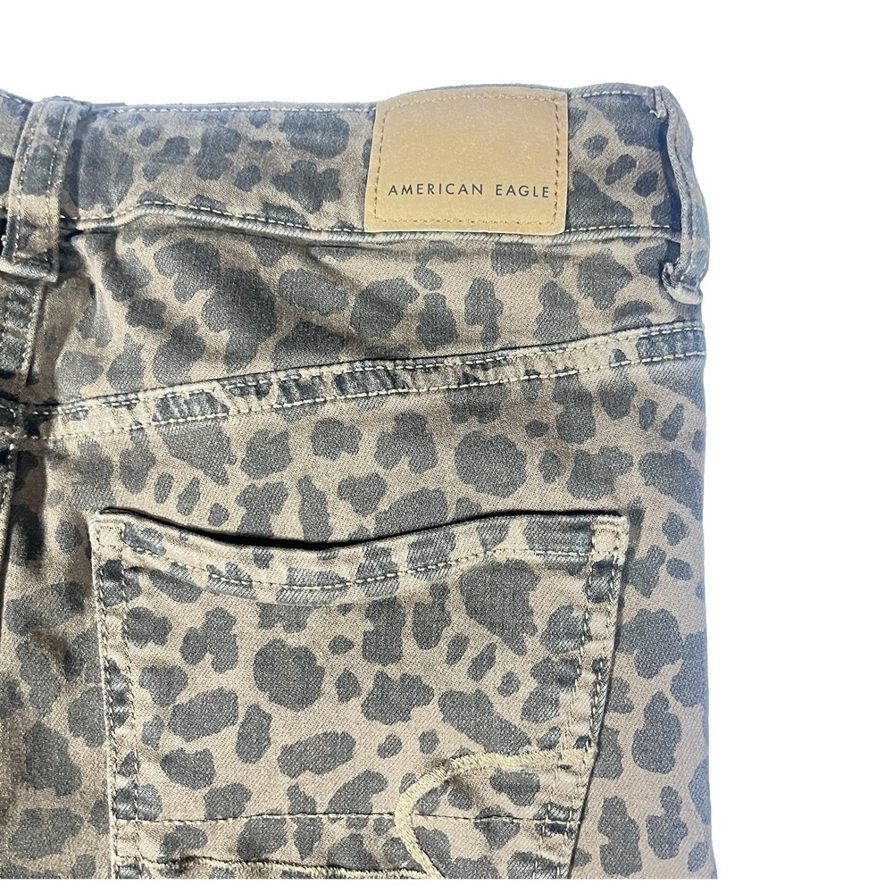 American Eagle Super Hi Rise Jegging Sz 4 Women Cheetah Print Next Level Stretch